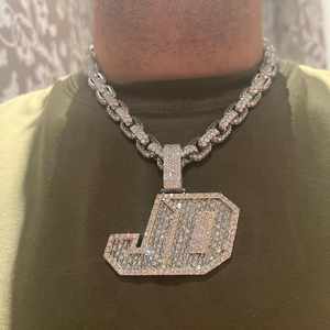 Luxe 925 Argent Moissanite Diamant Glacé Argent Personnalisable Hip Hop Conception Pendentifs Charmes Cubain Lien Moissanite Pendentifs - Product Image 2
