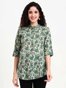 Camiseta sin Mangas de Seda/Algodón Estampada para Mujer con Cintas, Elegante y Cómoda, Diseño Evase para Uso Diario - Product Image 4