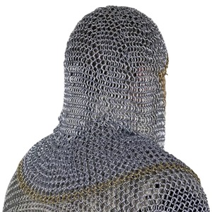 Auténtico Medieval de calidad premium Cosplay Chainmail Full Coif Hood Logotipo único Tema Armadura de acero suave Precios al por mayor - Product Image 4