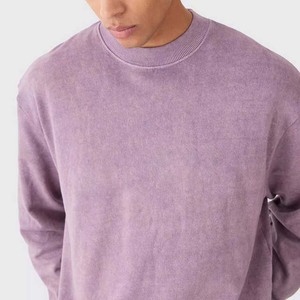 Sudaderas con Capucha y Cuello Redondo para Hombre, Estilo Vintage, Lavado Ácido, Logotipo Personalizado, 100% Algodón, 380 g/m², OEM - Product Image 3