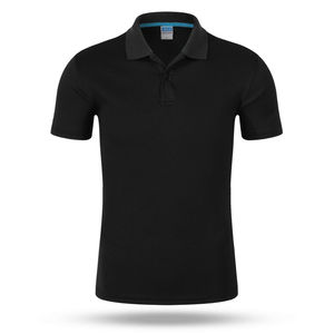 เสื้อแขนสั้นผ้าฝ้าย100% สีพื้นระบายอากาศสำหรับผู้ชายเสื้อกอล์ฟแบบลำลอง - Product Image 4