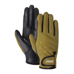 Newest Design <b>Winter</b> Warm Horse Riding Gloves Latest Design <b>Tight</b> Grip Rhinestone Embroidery Horse Riding Gloves in Low Price - Product Image 1