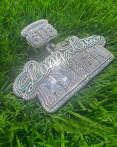 Luxueux Moissanite Diamant 925 Sterling Silver Glacé Hip Hop Style Vert Émail Personnalisé Pendentif En Gros Rappeur Bijoux - Product Image 3