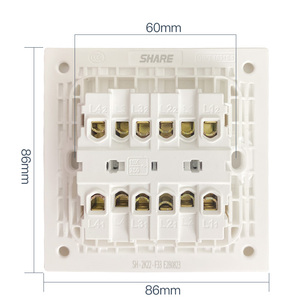 Interrupteur mural électrique haut de gamme élégant 2 gangs multi-voies 10A 250V PC Garantie 15 ans Certifié ISO9001 Personnalisable - Product Image 3