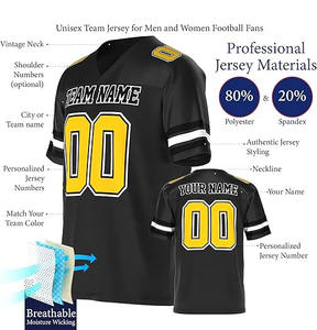 Camisetas de fútbol en blanco americanas personalizadas poliéster ligero, transpirable cuello en V diseño blanco rayas horizontales - Product Image 1