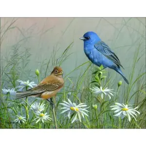 Mike Brown Wildlife Art MBA023AT Indigo Bunting Accent & Decor Tile - Product Image 1