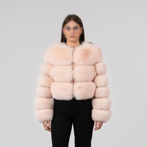 Abrigo de Piel Sintética Tejida Transpirable Estilo 2024 para Mujer, 100% Poliéster, Piel de Zorro, Ropa de Lujo a la Moda, Cuello Elegante - Product Image 1
