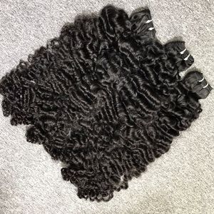 Venta caliente 2024 Paquete de cabello virgen birmano Jerry rizos proveedor de cabello crudo para mujeres con encaje marrón oscuro - Product Image 4