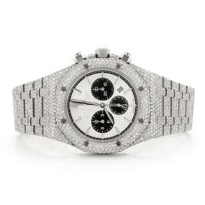 นาฬิกาสุดหรูสไตล์ฮิปฮอปทำจากเพชรโมอิสซาไนท์สแตนเลสสตีลสุดหรูสำหรับผู้ชายและผู้หญิง - Product Image 1