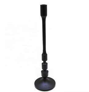 Decoración del hogar, soporte de pilar de vela de diseñador de aluminio antiguo de níquel áspero, soporte de vela de estilo clásico hecho a mano personalizado - Product Image 2