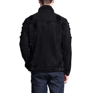 Kivotech chaquetas casuales en Nuevo diseño chaqueta cortavientos chaqueta de alta calidad negro sólido al por mayor Jean Denim - Product Image 5