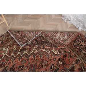 9.6x12.5 ft Turkish <b>Red</b> <b>Wool</b> Vintage Moroccan Rug Eco-Friendly Patchwork Latex Backing Medium Pile - Product Image 5