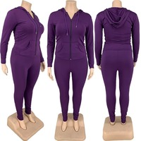 Ensemble de 2 pièces de vêtements pour femmes de grande taille vêtements de détente skinny surdimensionnés à manches longues et à épaules tombantes sweats à capuche vierges avec pantalons de jogging