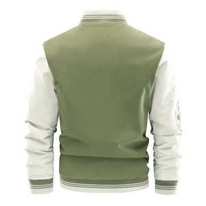 Service OEM, veste bomber sportive personnalisée, veste universitaire, broderie de haute qualité, unisexe, polyester/coton, manches montantes - Product Image 5