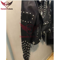 Veste courte en cuir véritable à franges à manches longues pour femmes tendance avec un design à double couche - Vêtement d'extérieur élégant pour l'automne