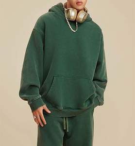 Sudadera con Capucha Casual de Invierno para Hombre, Lavado Ácido, Color Sólido, 100% Algodón, Diseño con Bolsillo y Cremallera, Corte Regular, Ropa de Moda - Product Image 6