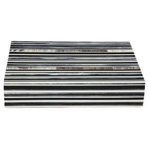 Boîte en résine de bijoux décoratifs en bois à rayures grises et blanches Design d'intérieur basé aux États-Unis en Inde par Lametierartz - Product Image 4