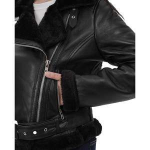 Wholesale Best Selling 100% Leather Winter Fashion <b>Jacket</b> Stylish Shearling Leather <b>Jackets</b> For Women - Product Image 5