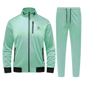 Chándal de gimnasio personalizado de fábrica al por mayor, conjunto de chándal de entrenamiento de talla grande con cremallera completa - Product Image 1