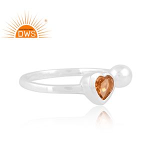 แหวนพลอยซิทรีนธรรมชาติปรับขนาดได้ทำจากเงินแท้925คุณภาพดีที่สุดเครื่องประดับสำหรับผู้หญิงของขวัญสำหรับผู้หญิงสำหรับเธอ - Product Image 2