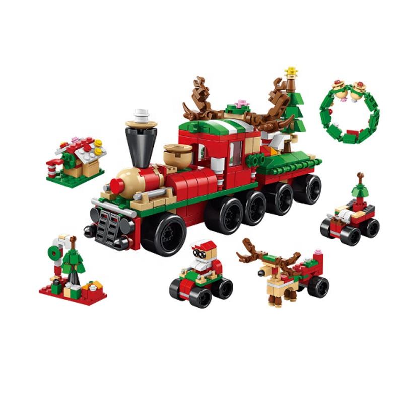 Christmas Gingerbread House 2024 Mini Xmas Tree Building Block Set Creative  Train 6-in-1 Ornament Toys Kits Bricks for Kids