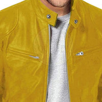 Veste en cuir pour homme de qualité supérieure, écologique, respirante, à séchage rapide, pour l'hiver, en cuir de vache, fermeture éclair avant, col montant, personnalisable