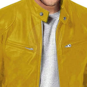 Chaqueta de cuero de invierno para hombre de la mejor calidad, piel de vaca, cremallera frontal, cuello levantado, todos los colores y tamaños - Product Image 6