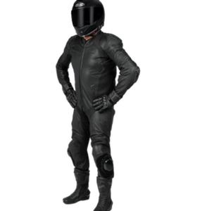 Trajes de carreras de cuero vacuno negro para pilotos - Product Image 1