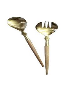 ที่เสิร์ฟสลัดทำจากเรซินและไม้และสเตนเลสสตีลพร้อมชุบทองสำหรับตลาดต่างประเทศจากผู้ค้าส่ง SCI ของอินเดีย - Product Image 1