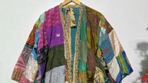 ชุดกิโมโนผ้าไหมยาวของผู้หญิงระบายอากาศได้สำหรับฤดูใบไม้ผลิฤดูร้อนฤดูใบไม้ร่วงฤดูหนาวงานเย็บปะแนววินเทจ - Product Image 2