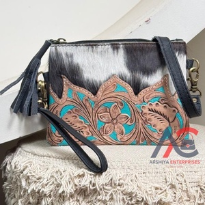 2025 Custom Designer Luxury <b>Mini</b> Crossbody Shoulder Bag <b>Hand</b> Tooled Leather Wristlet Purse & Handbag Messenger Bag for Women's - Product Image 1