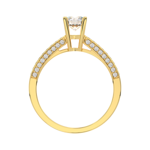 Designer Classic Style 925 Sterling Silver Ladies Engagement <b>Ring</b> <b>Gold</b> Plated Zircon Stone Wedding Jewellery - Product Image 5