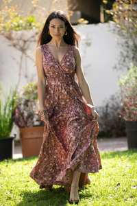 เดรสแม็กซี่เปลือยหลังคอวีเว้าลึกเซ็กซี่สำหรับผู้หญิงชุดราตรียาวคล้องคอแขนกุดสำหรับใส่ไปงานปาร์ตี้ในคลับ - Product Image 5