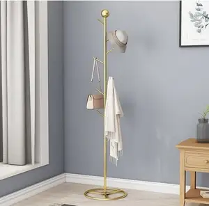 Lujo fácil de instalar de pie árbol de metal abrigo sombrero bolsas chaquetas percha soporte para pasillo entrada dormitorio - Product Image 1
