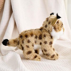 Vente en gros Peluche <span class=keywords><strong>lynx</strong></span> jaune debout par simulation Animal en peluche Cadeau d'anniversaire pour enfants Poupée en peluche léopard réaliste - Product Image 3