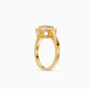 Bague de fiançailles en platine pour femme, diamant rond taille brillant, naturel et certifié, style romantique - Product Image 1