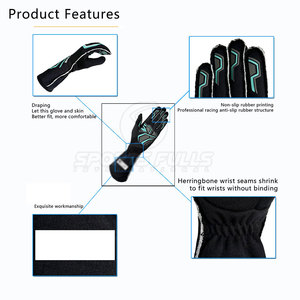 Gants de karting professionnels pour les courses de drift, de piste et de pratique Gants de course de karting flexibles avec poignée rembourrée et système de flux d'air - Product Image 3