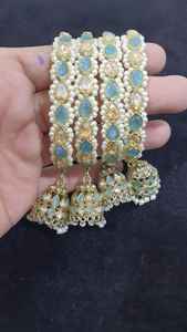 Elegantes brazaletes bordados hechos a mano, accesorios étnicos elegantes para ropa de fiesta, trajes de novia, aspecto festivo, Perla de aleación de Zinc - Product Image 2