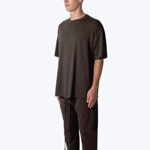 เสื้อยืดพิมพ์ลายถักทรงโอเวอร์ไซส์สำหรับผู้ชายผ้าคอตตอนเนื้อหนาใส่สบายเป็นมิตรกับสิ่งแวดล้อมและแห้งเร็ว - Product Image 3