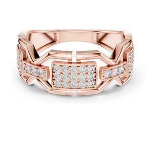 Bague à trois pierres en diamant de culture pour femme, 0,456 CT, clarté VVS-VS EF, or 18 carats, 14 carats, 10 carats et argent 925, rose, jaune - Product Image 2