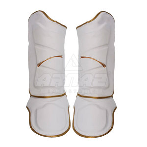 Espinillera suave con protección en el empeine para boxeo o artes marciales, espinillera de boxeo con sujeción de gancho y bucle - Product Image 1