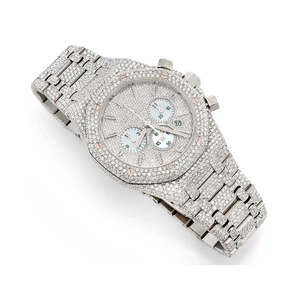 Glacier King ETA Moissanite <b>Iced</b> <b>Out</b> Stainless Steel Luxury <b>Watch</b> - Product Image 3