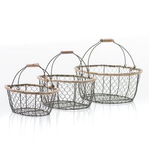 <b>Metal</b> Iron Wire Storage <b>Basket</b> Dry Cloth Classic <b>Basket</b> for Home Decoration Classic <b>Basket</b> With Handle - Product Image 2