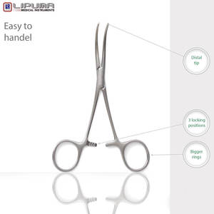 Pinzas Kelly, pinzas hemostáticas, instrumento quirúrgico curvo de 8 pulgadas, uso médico veterinario, pinzas de bloqueo, manejo de tejidos - Product Image 6