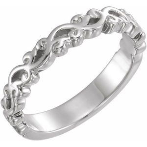 Stuller 14KW Eternity Vintage Titanium <b>Ring</b> 50936:103P Gold Plated 18K Wedding Inlay Claw Waterproof Stackable Trendy Number - Product Image 1