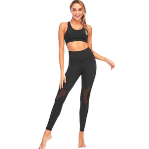 Logo personnalisé vêtements de sport sport Fitness course Yoga ensembles d'entraînement pour les femmes 2 pièces Gym asymétrique mode taille élastique - Product Image 4