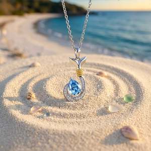 สร้อยคอรูปหางปลาวาฬแบบกำหนดเองของ Jeulia พร้อมพลอยประจำเดือนเกิด - Product Image 4