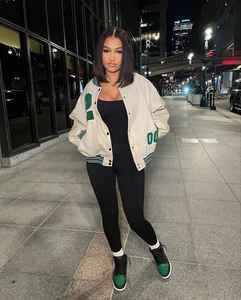 Haute qualité élégant en cuir collège Baseball Lettermen hiver Varsity vestes pour hommes femmes personnalisé haute rue Style Long - Product Image 4