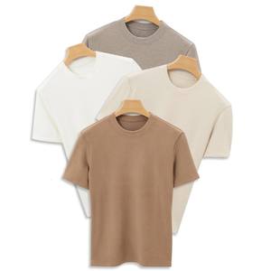 Camiseta de Invierno para Hombre, de Manga Corta, Cálida, de Algodón de Fibra Larga y Acrílico, Antibacteriana 5A, con Logotipo Personalizado Bordado, Precio OEM de China - Product Image 1