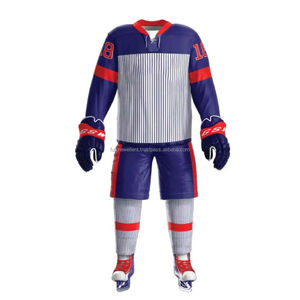 Uniforme de hockey sur glace à manches longues et coupe ajustée Équipement d'entraînement léger avec impression personnalisée du nom de l'équipe - Product Image 3